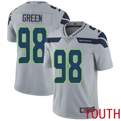 Seattle Seahawks Limited Grey Youth Rasheem Green Alternate Jersey NFL Football #98 Vapor Untouchable->youth nfl jersey->Youth Jersey